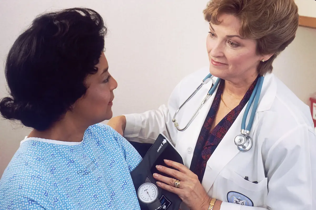 Doctor examining a patient