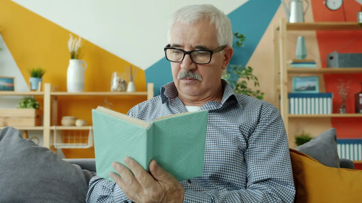 Retiree relaxing at home